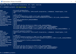 Get-AppxPackage