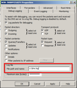 DNS Debug Logging