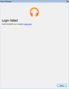 Google Play Music Manager Login Failed